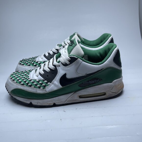 Y2K Nike Air Max 90 Premium White Black Pine Green 11 Men 313650-101 Read* - Picture 4 of 16